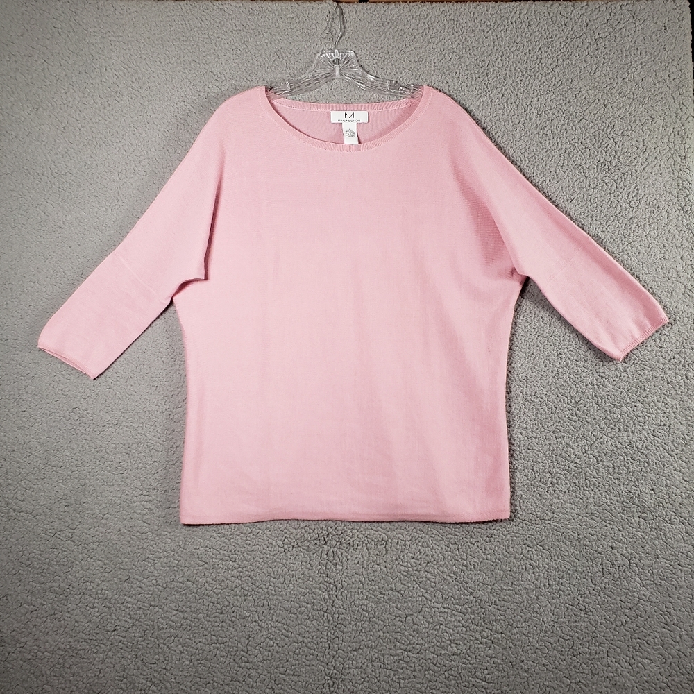 Magaschoni Sweater Wool blend dolman sleeve pullover Pink Size Large